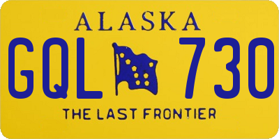 AK license plate GQL730