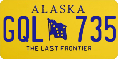 AK license plate GQL735