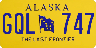 AK license plate GQL747