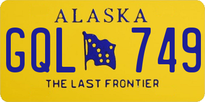 AK license plate GQL749