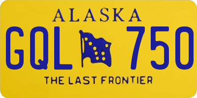 AK license plate GQL750