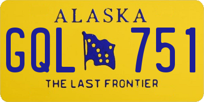 AK license plate GQL751