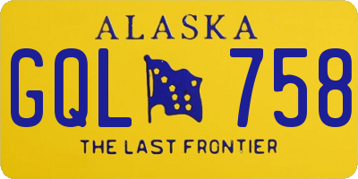 AK license plate GQL758