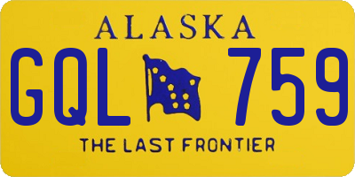 AK license plate GQL759