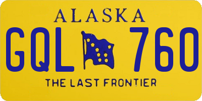 AK license plate GQL760