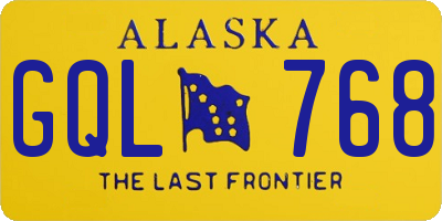 AK license plate GQL768