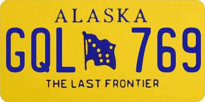AK license plate GQL769