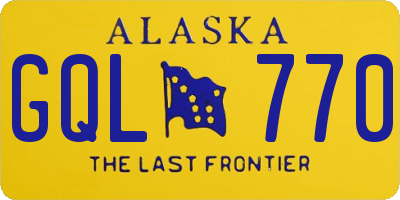 AK license plate GQL770