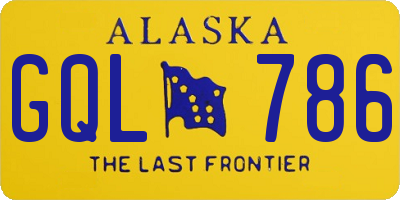 AK license plate GQL786