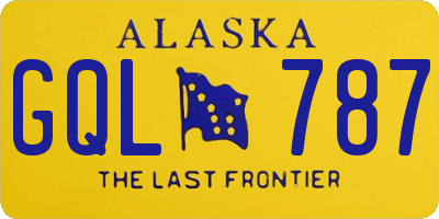 AK license plate GQL787