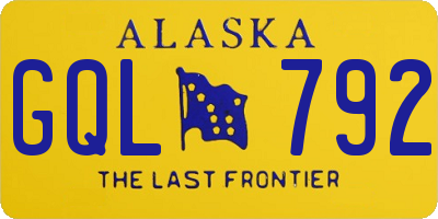 AK license plate GQL792