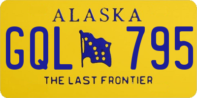 AK license plate GQL795