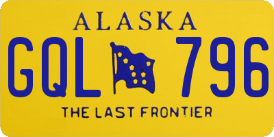 AK license plate GQL796