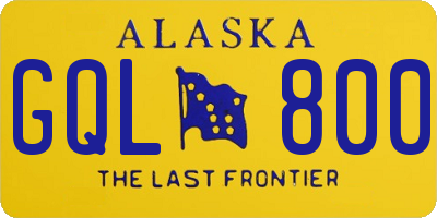 AK license plate GQL800