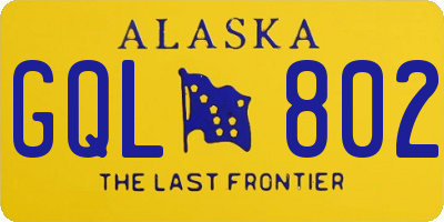 AK license plate GQL802