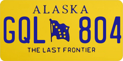 AK license plate GQL804