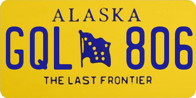 AK license plate GQL806