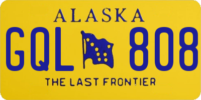 AK license plate GQL808