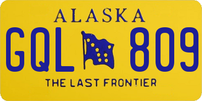 AK license plate GQL809