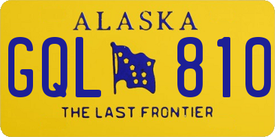 AK license plate GQL810