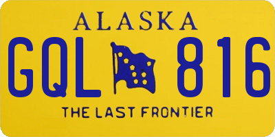 AK license plate GQL816