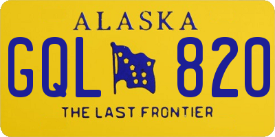 AK license plate GQL820