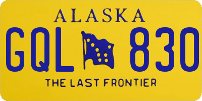 AK license plate GQL830
