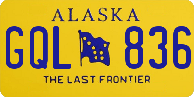 AK license plate GQL836