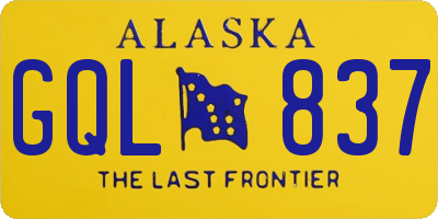 AK license plate GQL837