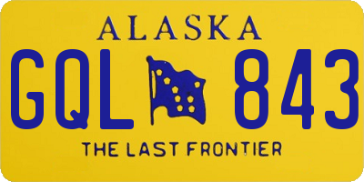 AK license plate GQL843