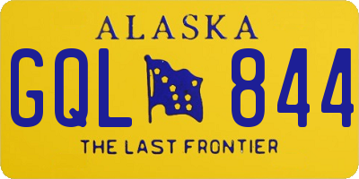 AK license plate GQL844