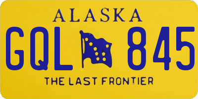 AK license plate GQL845