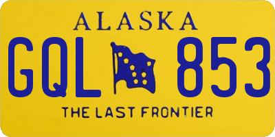 AK license plate GQL853