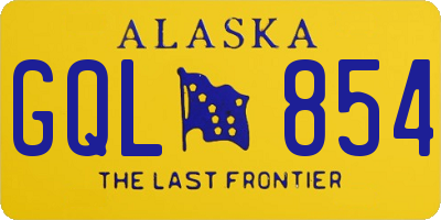 AK license plate GQL854