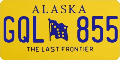 AK license plate GQL855