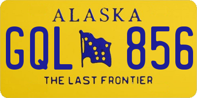 AK license plate GQL856