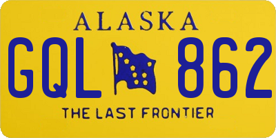 AK license plate GQL862