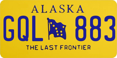 AK license plate GQL883