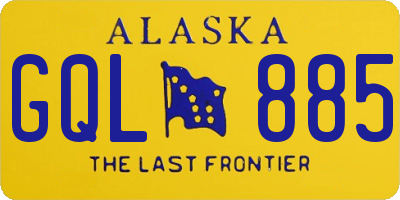 AK license plate GQL885