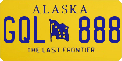 AK license plate GQL888