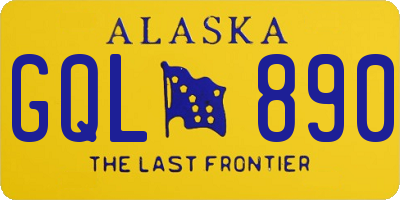 AK license plate GQL890