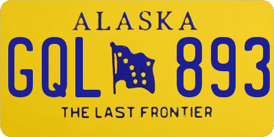 AK license plate GQL893