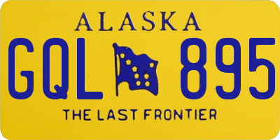 AK license plate GQL895