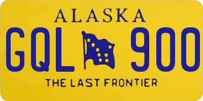 AK license plate GQL900