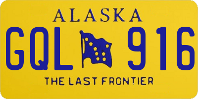 AK license plate GQL916