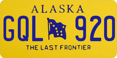 AK license plate GQL920