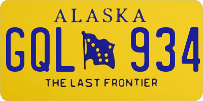 AK license plate GQL934