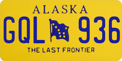 AK license plate GQL936