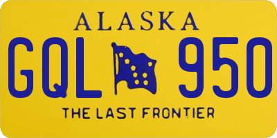 AK license plate GQL950