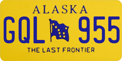 AK license plate GQL955
